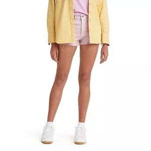 Levis 501 high rise denim shorts washed lilac waist 31